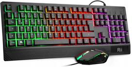 Rii RK400 žaidimų klaviatūra ir pelė, RGB apšvietimas, laidinis rinkinys, QWERTZ