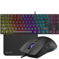 Žaidimų rinkinys mechaninė klaviatūra BlueSW + pelė + RGB kilimėlis TRIADYN