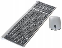 Belaidis aukščiausios kokybės USB 2.4GHz komplektas: SLIM klaviatūra ir pelė QWERTY
