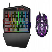 Žaidimų klaviatūros ir pelės rinkinys T-WOLF TF900 su LED RGB apšvietimu