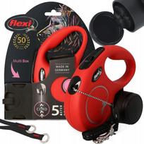 FLEXI automatinis pavadėlis šunims ir katėms iki 12 kg, 5 m ilgio laidas su „Multi Box“ dėžute