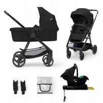 Daugiafunkcis vaikiškas vežimėlis 4-in-1 Kinderkraft NEWLY, sportinis vežimėlis ir MINK PRO automobilinė kėdutė, juodas