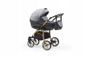 EL-CAR 3-in-1 vežimėlis Cosmo gold, įskaitant ISOFIX automobilinę kėdutę