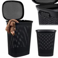 Vonios kambario skalbinių krepšys Bathroom Solutions, plastikinis, juodas, 60 l