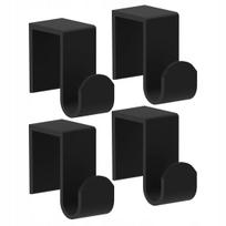 4x Juodų radiatoriaus kabliukų rinkinys, 2 cm, tvirtas laikiklis rankšluosčiams, loft stilius