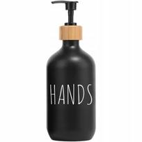 Stalinis rankinis skysto muilo dozatorius 400 ml, smėlio/juodos spalvos