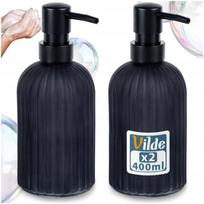 2x Vilde juodi stikliniai muilo dozatoriai, 400 ml