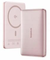 Baseus Powerbank PicoGo AM41 Ultra-Slim 10000mAh 27W Qi2 kompatybilny z MagSafe z białym kablem USB-C w oplocie 30cm - Pink (6932172691691) | 6932172691691 | 6932172691691