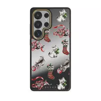 Merry Kitty - Samsung Galaxy S25 Ultra Case, Elite Mirror Dark (Magnetic) / Gold