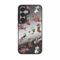 Merry Kitty - Samsung Galaxy S25 Case, Elite Mirror Dark (Magnetic) / Gunmetal
