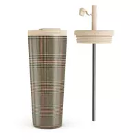 Favorite Coat - Plaid Travel Mug, 700 ml / Flap & Straw Set