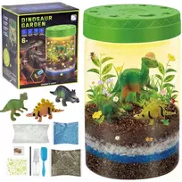 Illuminated DINOSAUR GARDEN 3-in-1 terrarium, lamp, DIY plant cultivation ZA6567