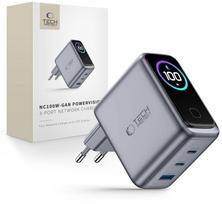 charger PowerNeed  Tech-Protect PowerVision NC100W-GaN USB-A, 2xUSB-C Network Charger PD 100W / QC3.0 Dark Grey | THP5739 | 5906302324453