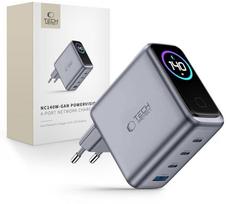 charger PowerNeed  Tech-Protect PowerVision NC140W-GaN USB-A, 3xUSB-C Network Charger PD 140W / QC3.0 Dark Grey | THP5740 | 5906302324460