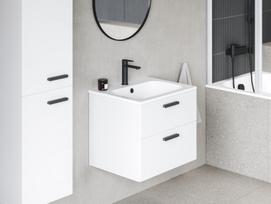 Spintelė po praustuvu Ravak SD Chrome II, 700 balta, rankena 152 mm, juoda