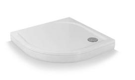 Lieto akmens dušo padėklas IGNAS 90x90, pusapvalis, baltas