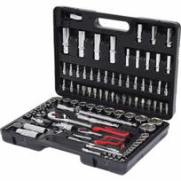 1/4"+1/2" CHROMEplus galinių raktų komplektas 94pcs, KS Tools