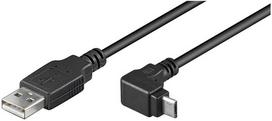 Goobay Kabelis USB A kištukas – micro USB B kištukas kampinis 1.8m