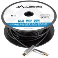 Lanberg HDMI kabelis M/M v2. CA-HDMI-20FB-0100-BK, 1000cm, juodas, HDMI Ultra HD 4K, aktyvus optinis kabelis