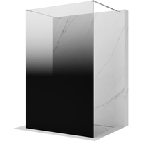 Mexen Kioto laisvai stovinti dušo sienelė 100 x 200 cm, ombre juoda 8 mm, chromas - 800-100-002-01-76