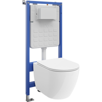 Mexen Lena potinkinis WC rėmo Tex Slim komplektas su tualeto dubeniu 2.0 ir lėtai krentančiu dangčiu, baltas - 61003022L4000