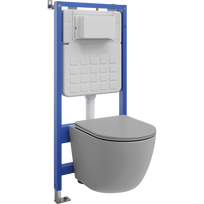 Mexen Lena paslėptas WC komplektas Tex Slim su WC dubeniu ir lėtai nusileidžiančiu dangčiu, šviesiai pilkas matinis