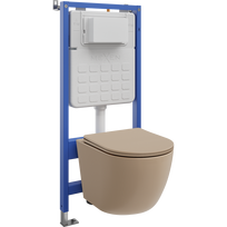 Mexen Lena paslėptų montavimo elementų WC rėmo Tex Slim komplektas su WC puodu ir lėtai nusileidžiančiu dangčiu, matinė