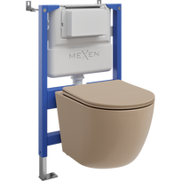 Mexen Lena paslėptas WC rinkinys karkasas pneumatinis Tex Air XS-F su WC dubeniu ir lėtai nusileidžiančiu dangčiu, matinė