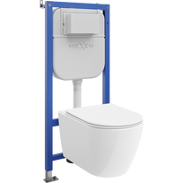 Mexen Rico paslėptas WC sistemos komplektas su tekstiline Tex Air E pneumatinis rėmas su WC 2.0 Tornado ir lėtai nuleidžiama
