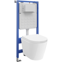 Mexen Rico paslėptas WC komplektas su pneumatinio tipo Tex Air Slim rėmu, klozetu ir lėtai nusileidžiančiu dangčiu, baltas