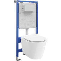 Mexen Rico paslėptas WC rinkinys pneumatiniu rėmo Tex Air Slim su WC puodu Tornado ir lėtai nusileidžiančia lentele, baltas