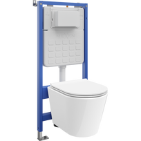 Mexen Rico slaptas WC rinkinys su Tex Slim rėmu, WC Tornado dubeniu ir tyliu dangčiu, baltas - 610030720500T