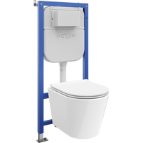 Mexen Rico paslėptas WC rėmas Tex E su WC dubeniu Tornado ir lėtai nusileidžiančiu dangčiu, baltas - 610930720500T