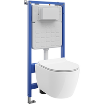 Mexen Carmen WC potinkinis komplektas Tex Air Slim pneumatinis rėmas su WC puodu ir lėtai nusileidžiančiu dangčiu, baltas