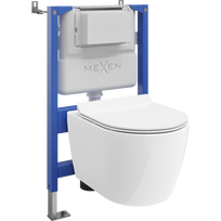 Mexen Carmen paketinis wc potinkinis rinkinys Tex Air XS-F su WC Tornado dubeniu ir lėtai nusileidžiančia sėdyne, baltas