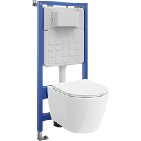 Mexen Carmen paslėptas WC rėmas Tex Slim su WC puodu Tornado ir lėtai nusileidžiančiu dangčiu, baltas - 610030880300T