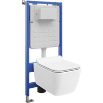 Mexen Stella WC potinkinis komplektas su pneumatiniu Tex Air Slim rėmu, WC puodu ir lėtai nulinkstančia dangteliu, baltas