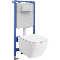 Mexen Riva potinkinis WC komplektas, pneumatinis Tex Air Slim rėmas su Tornado WC dubeniu ir lėtai uždengiančiu dangčiu,