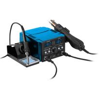 Hogert HT2C313 2-in-1 litavimo stotis, 75W/750W, 220-240V, 50Hz, 200-480°C, 100-480°C, 120L/min, ESD Safe