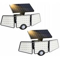 LEPRO 640003-DW-a-2 Saulės gatvės žibintas, 2 vnt., 72 LED, 1200 lm, 6500 K, IP65, 1800 mAh, 1.02 W, judesio jutiklis
