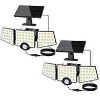 LEPRO 640005-DW-2 saulės lempa, 2 vnt., 74 LED, 1000 lm, 6500 K, IP65, PIR jutiklis, nuotolinio valdymo pultas
