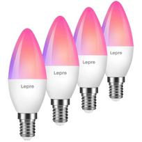 LEPRO BC1-EU-4 C37 išmanioji LED lemputė, E14, 4.9W, 470lm, 2700-5700K, 16M spalvų, Wi-Fi, BT, Alexa, Google