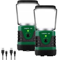 LEPRO 3300008-2 kempingo lempa, 2 vnt., LED, 10W, 1000lm, 4400mAh, IPX4, 360°, 4 režimai, USB, Power Bank