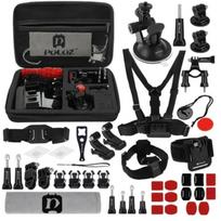 PULUZ 45-in-1 priedų rinkinys PKT10, ABS, metalas, nailonas, GoPro, Insta360, DJI suderinamas, EVA dėklas