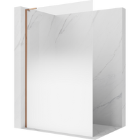 Mexen Kioto L dušo kabinos siena Walk-in 120 x 200 cm, ombre balta 8 mm, rožinis auksas - 800-120-103-60-86