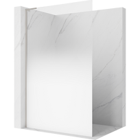 Mexen Kioto L dušo kabina Walk-in 90 x 200 cm, balta ombre 8 mm, šlifuotas nikelis - 800-090-103-97-86
