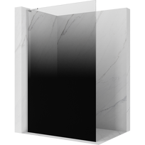 Mexen Kioto L dušo plokštė Walk-in 120 x 200 cm, ombre juoda 8 mm, chromas - 800-120-103-01-76
