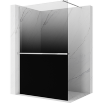 Mexen Kioto+ dušo sienelė su lentyna Walk-in 100 x 200 cm, ombre juoda 8 mm, chromas - 800-100-121-01-76