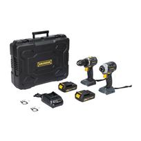 Įrankių komplektas GRUNDER CD-B0B18+CW-B1218E, 18 V, 2×2 Ah