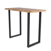 Valgomojo stalas U LEGS, juodas/medžio, 120 x 60 x 100 cm